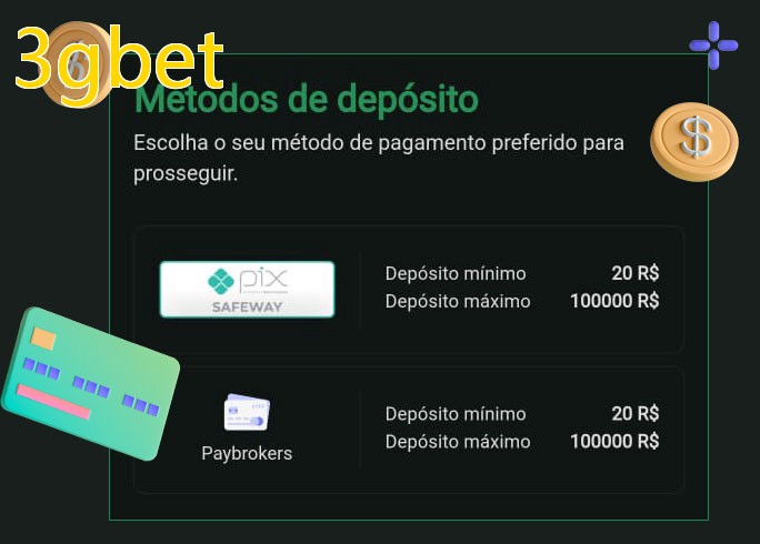 O cassino 3gbetbet oferece uma grande variedade de métodos de pagamento